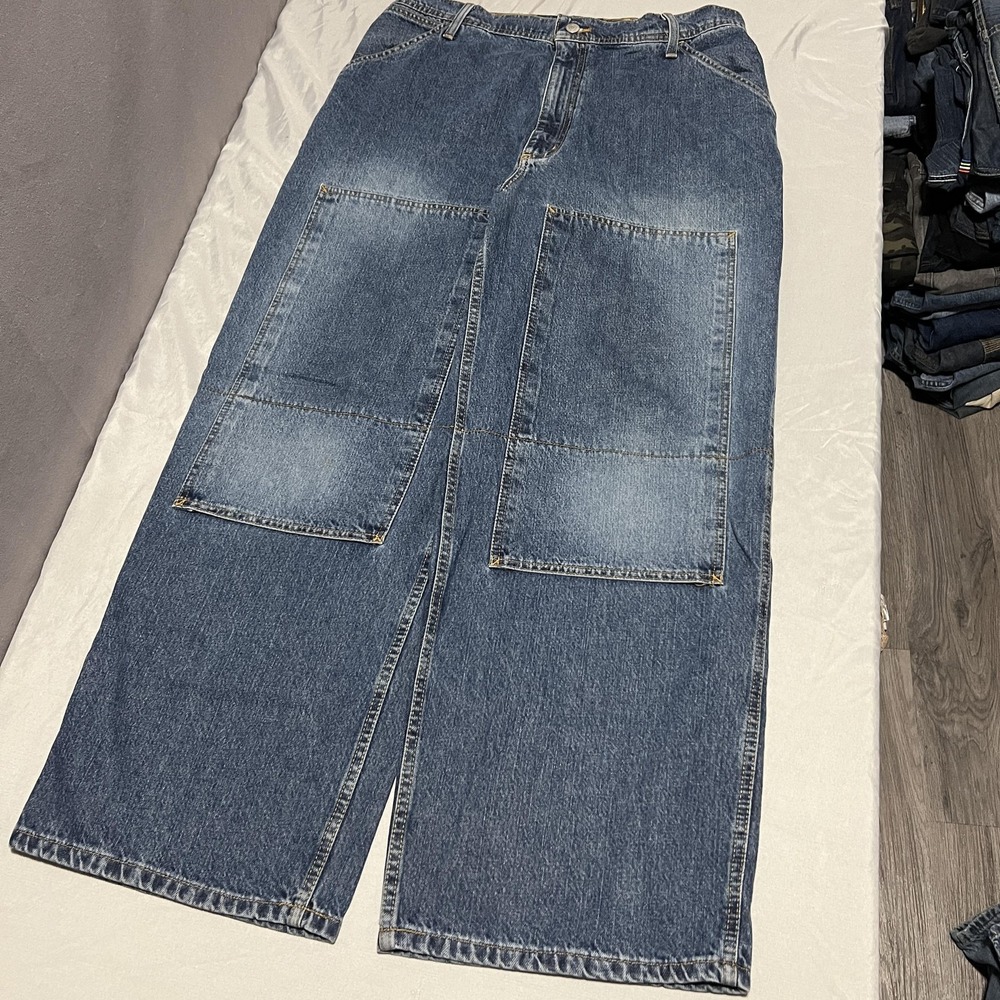 Polo Ralph Lauren Jeans Men 38x30 Blue Relaxed Wide Leg Military Carpenter Denim - Picture 9 of 10